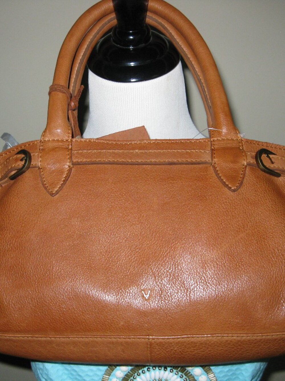 New VILENCA HOLLAND leather cognac double strap w/option cross body East-West